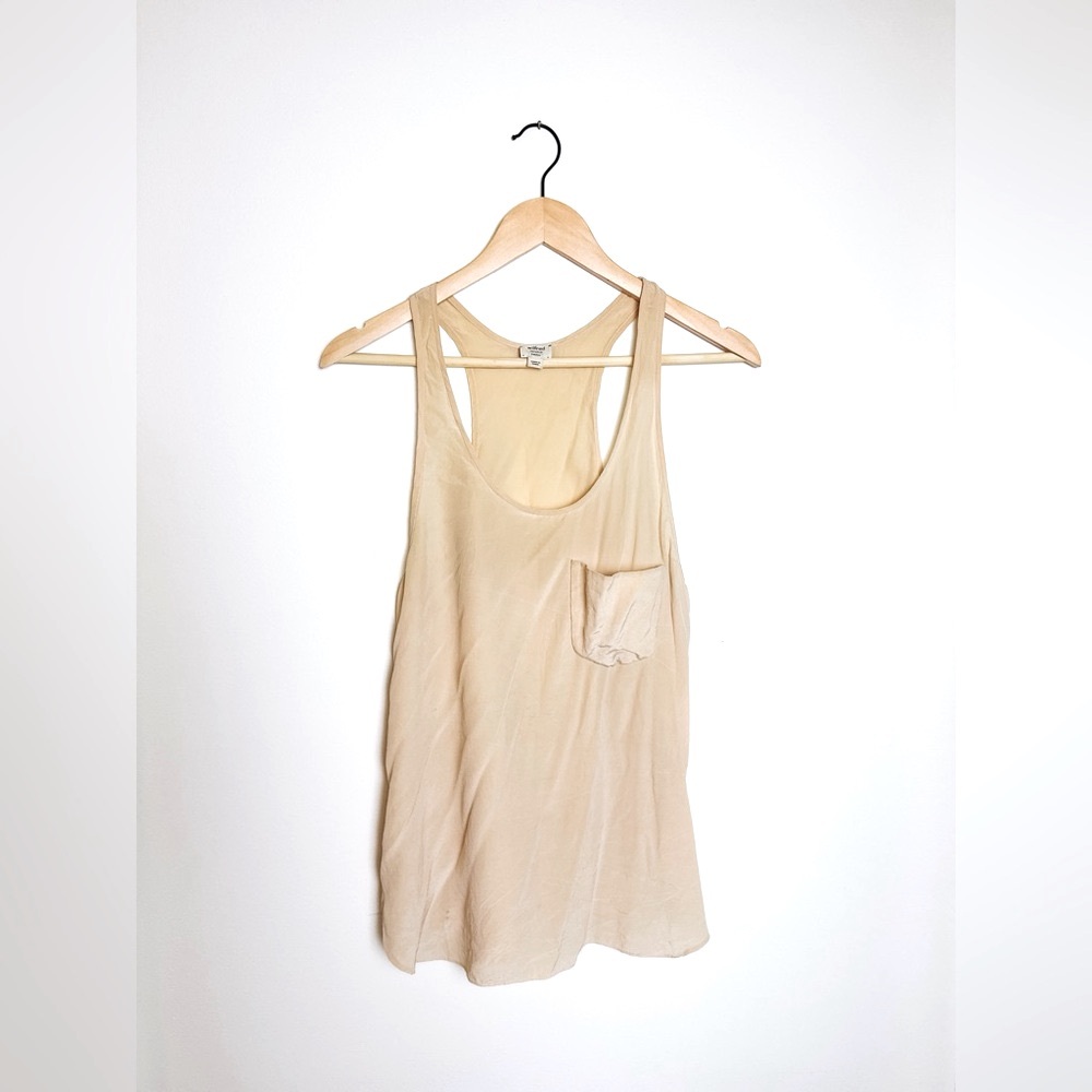 Aritzia Wilfred 100% Silk Racerback Tank With Pocket - Size Small